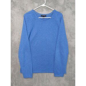 Banana Republic Sweater Mens Medium Blue Silk Linen Blend Crew Neck Pullover